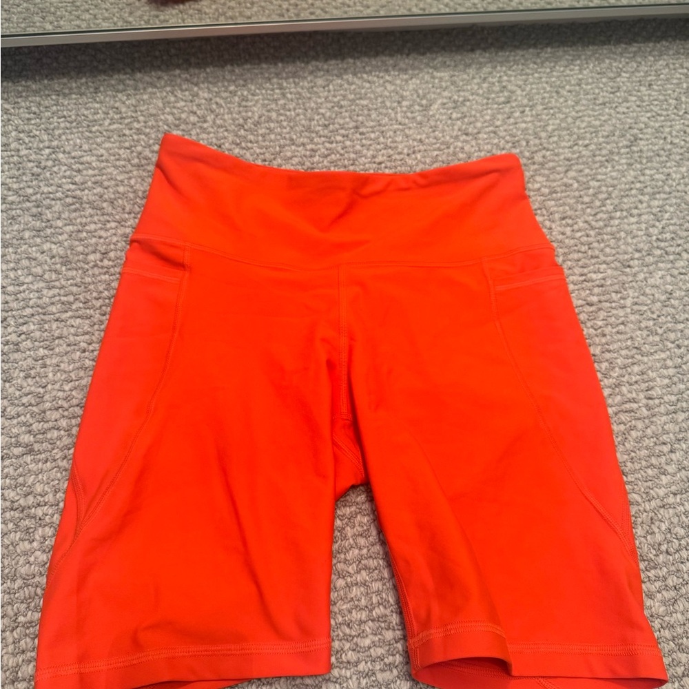 Old Navy Orange Bike Shorts Stretchy Mid-Thigh